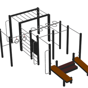 Parcours sportif street workout exterieur en plastique recyclé