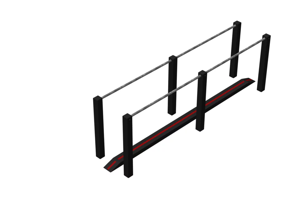 Barres parallèles avec poutre d'équilibre