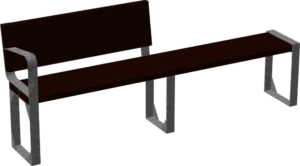 Banc D’ho avec demi dossier et accoudoirs (2m)