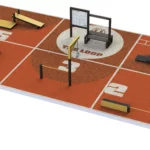 Espace fitness extérieur THE LOOP S avec 5 stations sportives modulables pour entraînement complet en plein air