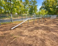 Passerelle agility canin avec structure inox et HPL antidérapant